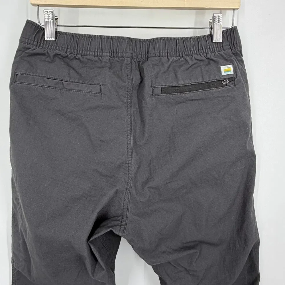 Vuori Charcoal Gray Ripstop Drawstring Outdoor Hiking Climber Pants Size Medium
